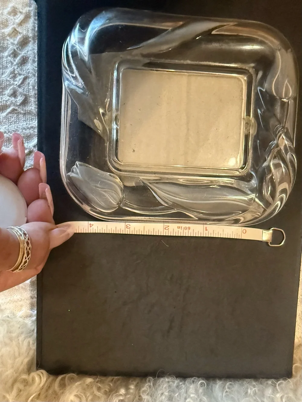 Swirl/ Tulips Vintage Crystal glass picture frame